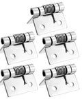 Set of 5 Self Closing Spring Hinge 0.98 Inch Stainless Steel Brushed for cabinets and small boxes, easy install.