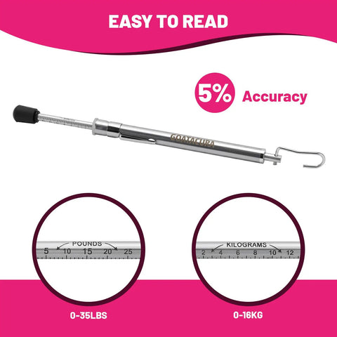 Push Pull Door Pressure Gauge 0 To 35 Lbs Stainless Steel Body Zinc Plated Scale ADA And Fire Code Compliant With 5 Percent Accuracy For Quick Easy Reads And Reliable Door Pressure Checks. 0-35 lbs gauge with easy-read scale and 5% accuracy