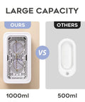 Comparison of Ultrasonic Jewelry Cleaner 1000mL Deep Clean vs 500mL capacity highlighting larger size for more items.