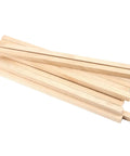 Top Shelf 60 Pack Of 1/2 By 12 Inch Unfinished Paulownia Square Dowel Rods, Super Smooth Wood Strips for DIY Crafts stacked neatly.