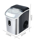 Countertop Nugget Ice Maker Delivers 34 Pounds Daily With One Touch Control And Self Clean Wash, silver stainless steel design.