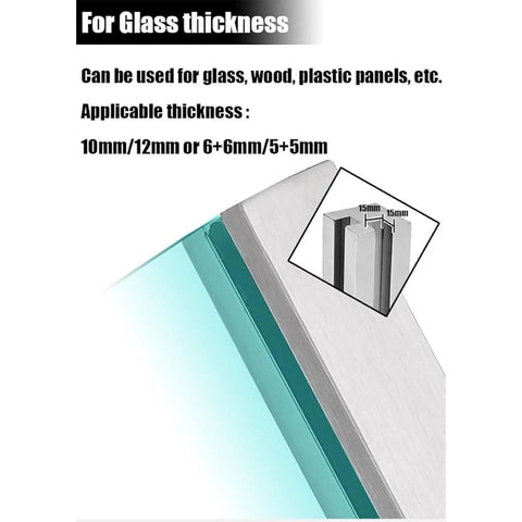 Kickass 304 Stainless Steel Glass Railing Side Support Bracket For Balcony And Patio Deck Posts showing glass thickness options 10mm and 12mm.