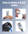 Steps to make a RJ45 cable using Shielded Cat6 RJ45 Connectors With Modular Plugs For Solid Or Stranded Ethernet Cable FTP STP.