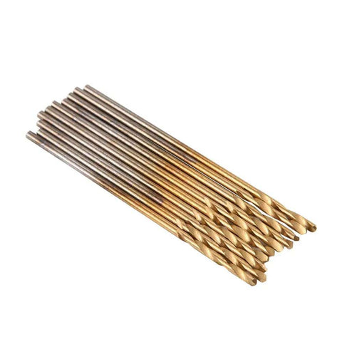 1.0mm HSS Drill Bit Kit, 10 Piece Mini Set For PCB, Thin Aluminum And Plastic, Straight Shank High Speed Steel Bits
