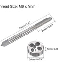 M6 X 1 Left Hand Tap And Die Set With Round Die For Nut Bolt Thread Repair, Machine Thread Tap And Die Kit, Rethread Damaged Threads