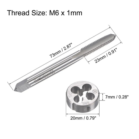 M6 X 1 Left Hand Tap And Die Set With Round Die For Nut Bolt Thread Repair, Machine Thread Tap And Die Kit, Rethread Damaged Threads