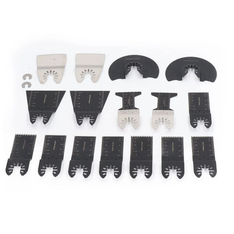18 Piece Do It All Oscillating Multitool Blade Kit With High Carbon Steel Blades For Wood Plastic Drywall And More Featuring Flush And Plunge Cut