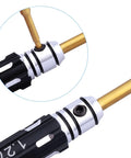 Close-up of a Must Have RC Hex Driver Set with titanium tip and aluminum handle, showcasing the 1.27mm tool in use.