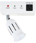 Cabinet Light And Power Kit With 3 Prong Outlet And LED Spotlight Auto Off Timer White for Ironing Board and Hidden Storage
