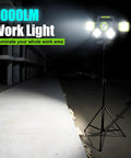 Rechargeable 55W Magnetic Work Light With 5000 Lumens Pro Grade Foldable 360 Degree Rotatable LED Six Lighting Modes