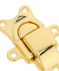 Chic 2 Pcs Antique Golden Zinc Alloy Toggle Lock Buckle for Wooden Jewelry Box and Tool Case, detailed close-up of latch hardware.