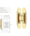 Door Hinge With 180 Degree Swing And 120Kg Load Capacity Concealed Recessed Mount For Thick Solid Doors No Visible Hardware