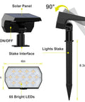 8 Pack Outdoor Solar Spot Lights With 65 LEDs IP65 Waterproof Landscape Pathway Garden Lights For Your Yard Driveway And House