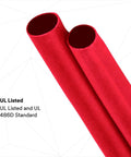 Heavy Wall Heat Shrink Cable Sleeves Red Industrial Grade Waterproof Wire Protection Covers For Direct Burial And Submersible Splices Pack Of Three, showing two red heat shrink tubes.