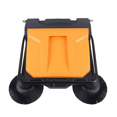 Heavy Duty 26 Inch Walk Behind Floor Sweeper With Foldable Handle And Sturdy Nylon Brushes For Durable Home Garage Cleaning Use No Electricity Needed Easy Maneuver Sweep
