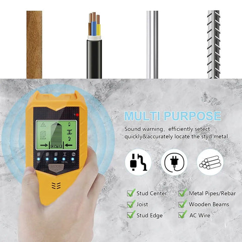 Reliable 5 In 1 Stud Finder Sensor With Bright Lcd Display And Instant Audio Alerts Battery Powered Wall Scanner Detector That Snags Boards And Wires Quick Saving Your Knuckles On Any Weekend Home Fix Up Gig