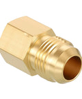 Brass Pipe Fittings Adapter Three Eighths Inch Male Flare To One Quarter Inch Female NPT Solid Brass Connector