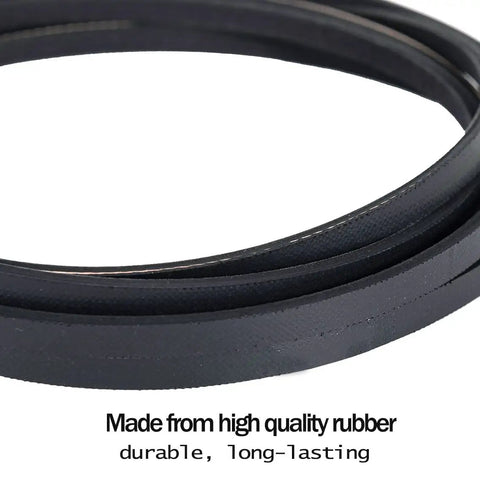 Close-up of Heavy Duty Dryer Drum Drive Belt For GE And Hotpoint Dryers with 4 ribs and 3 grooves, durable rubber material.