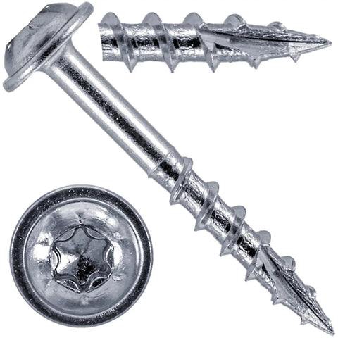 Beefy Heavy Duty Pocket Hole Screws 7 By One And One Quarter Inch Coarse Thread Torx Drive For Cabinetry And Furniture Soft Wood Friendly