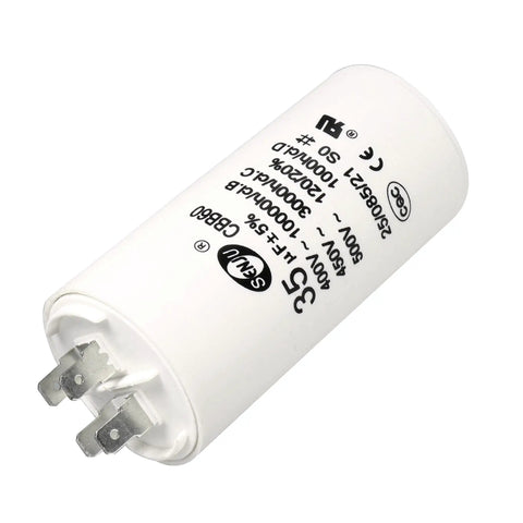 Run Capacitor 35uF 450V AC CBB60 For Air Compressors Water Pumps And Motors Cylindrical 92x44mm design
