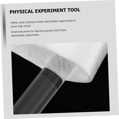 Close-up of a Friction Electrification Rod Set For Physics Experiments Two Piece Glass Static Electricity Lab Kit For Classrooms.