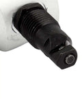 Close-up of Beefed Up Nibbler Cutter Drill Attachment For Metal Sheets Black Silver Tone Double Head Nibbler Tool