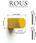 Top Shelf Aluminum Mid Century Modern Cabinet Knob Featuring Fresh Sunflower Yellow Matte Finish And Tight Ergonomic Cutout Design For Kitchen Drawers Bathroom Cabinets Or Furniture dimensions and weights