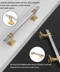 12 Pack Two Tone Cabinet Pulls With 3 Inch Hole Centers Brushed Nickel And Gold Zinc Alloy Square Tube Handles For Cabinets And Dressers