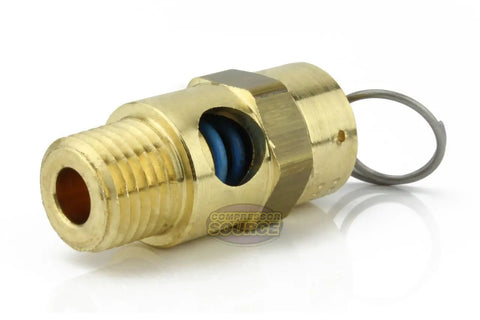 One Quarter NPT Brass Safety Relief Valve 175 PSI For Air Compressors And Tanks Pop Off Blow Off Valve Made In USA