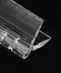Close-up of acrylic hinge from 10 Pack Acrylic Folding Hinges For Jewelry Boxes And Display Cases, Heavy Duty Small Cabinet Hinges