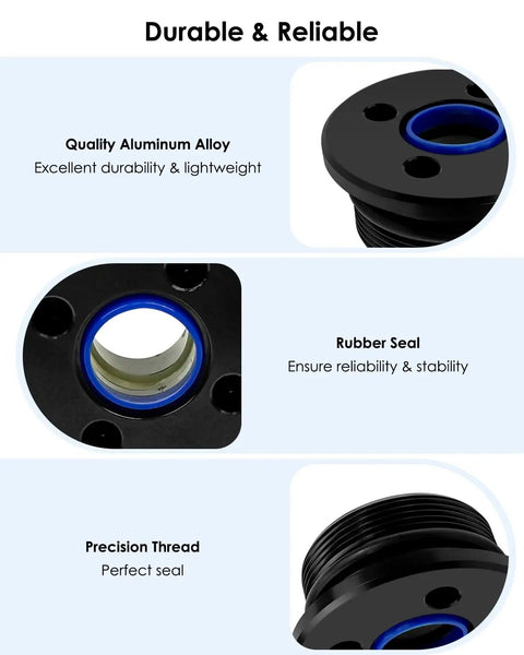 Suzuki Trim Cylinder End Cap Kit With Wrench And O Ring Seals 2 Piece Set For 4 Stroke Outboard Motors 115HP To 300HP Models, aluminum alloy