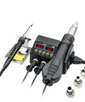 All In One Soldering Station With 180 To 500 C Hot Air Gun For BGA Rework Desoldering And Heat Gun, Portable Digital Dual LCD Display