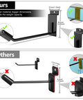 Comparison of Heavy Duty Slatwall Hooks 20 Pack With Beefed Up Backplate for sturdiness, showing thicker dimensions and weight capacity.