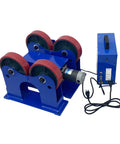 Heavy Duty Rotary Welding Positioner Tank Turner With 2200 Lb Load Capacity, featuring adjustable rollers and motor.