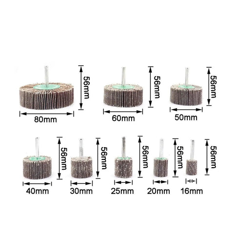 Cool 5 Pack Grinding Flap Wheels For Rotary Tool With Sanding Disc Shutter Sets, various sizes 80mm to 16mm for diverse tasks.