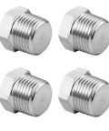 Outer Hex Head Pipe Plug Fitting 3 By 8 NPT Male Stainless Steel 304 Pack Of 4, heavy duty leak-proof threaded plumbing plugs.