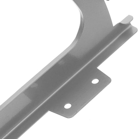 Front view of a stainless steel heavy-duty shoe cabinet hinge bracket with mounting holes