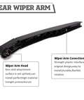 Heavy Duty Rear Windshield Wiper Arm And Blade Kit For Ford Edge 2015 To 2024 shown from side angle, featuring non-skid attachment surface.