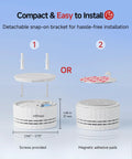 No Sweat Photoelectric Smoke Detector, Battery Powered Fire Alarm For Home Safety, UL Certified Compact Build with installation options.