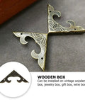 Iron Corner Protectors For Boxes And Drawers, Triangle Carved Guard In Bronze Retro Vibe, Durable Metal Furniture Corner Guards