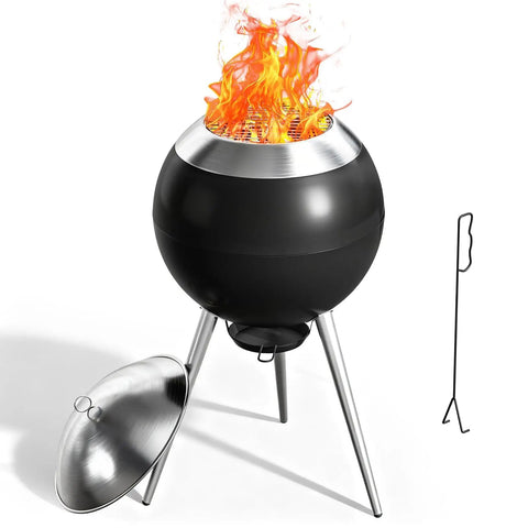 Smokeless Outdoor Fire Pit For Backyards And Patios 19.6 Inch Solo Bonfire Pit With Removable Ash Pan 304 Stainless Steel Liner