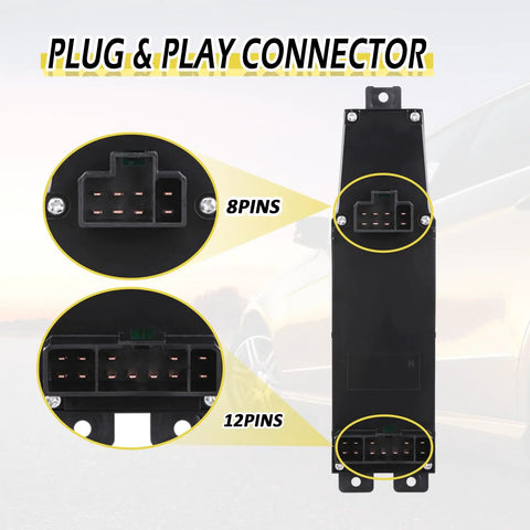 Power Window Switch Driver Side Control For Dodge Durango 2001 2003 Ram Truck connectors with 8 and 12 pins visible