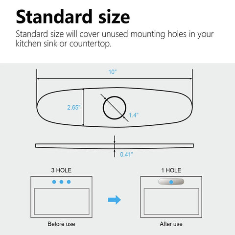 Solid Stainless Steel Sink Escutcheon Plate With Slick Brushed Nickel Finish Fits Any One Or Three Hole Kitchen Bathroom Faucet Deck Cover For A Sweet Upgrade