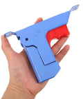 Bed Rail Folding Latch Assembly With Drop Down Guard Locking Mechanism Replacement Lock Switch in hand, blue and red design