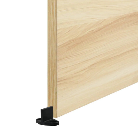 2 Pack Barn Door Floor Guide Bottom Guide Set Built Tough Black Universal Sliding Hardware with screws installed on wooden door