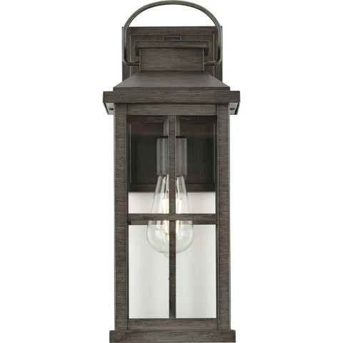 Williamston Collection One Light Outdoor Wall Lantern In Antique Pewter Finish with clear glass and classic design