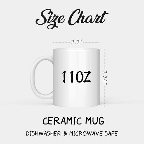 Size chart of 11 Oz Sublimation White Ceramic Mugs Set Of 24 Blank Coffee Cups Microwave Safe For Crafts