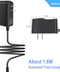 5V 1A Universal AC Adapter Power Supply Cord With 11 Interchangeable Plug Tips For Baby Monitors Cameras Raspberry Pi Swing USB Type C 5V Wall Charger 6ft, black