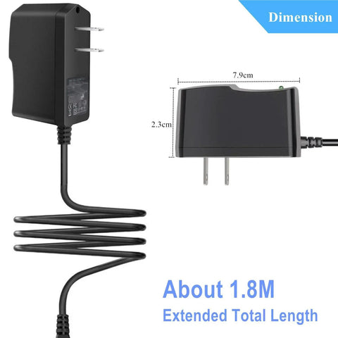5V 1A Universal AC Adapter Power Supply Cord With 11 Interchangeable Plug Tips For Baby Monitors Cameras Raspberry Pi Swing USB Type C 5V Wall Charger 6ft, black