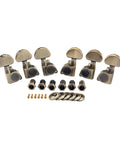 6 Pack Metal Guitar Tuning Pegs With Locking Machine Heads For Quick Dialed In String Tuning And Easy Replacement On Guitars Copper Alloy Precision Gear Tuner Set, 6-piece hardware